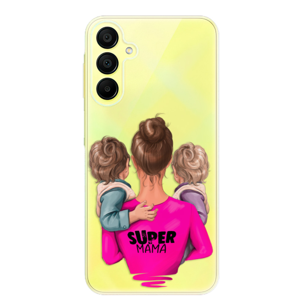 Silikonové odolné pouzdro iSaprio Super Mama - Two Boys - Samsung Galaxy A15 / A15 5G (Odolný silikonový kryt, obal, pouzdro iSaprio Super Mama - Two Boys na mobil Samsung Galaxy A15 / A15 5G)