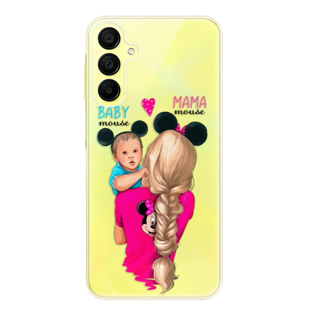 Silikonové odolné pouzdro iSaprio Mama Mouse Blonde and Boy - Samsung Galaxy A15 / A15 5G (Odolný silikonový kryt, obal, pouzdro iSaprio Mama Mouse Blonde and Boy na mobil Samsung Galaxy A15 / A15 5G)