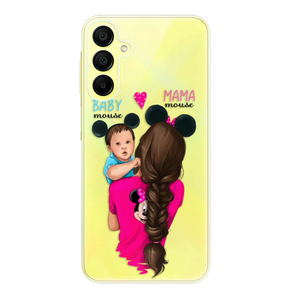 Odolné silikonové pouzdro iSaprio - Mama Mouse Brunette and Boy - Samsung Galaxy A15 / A15 5G