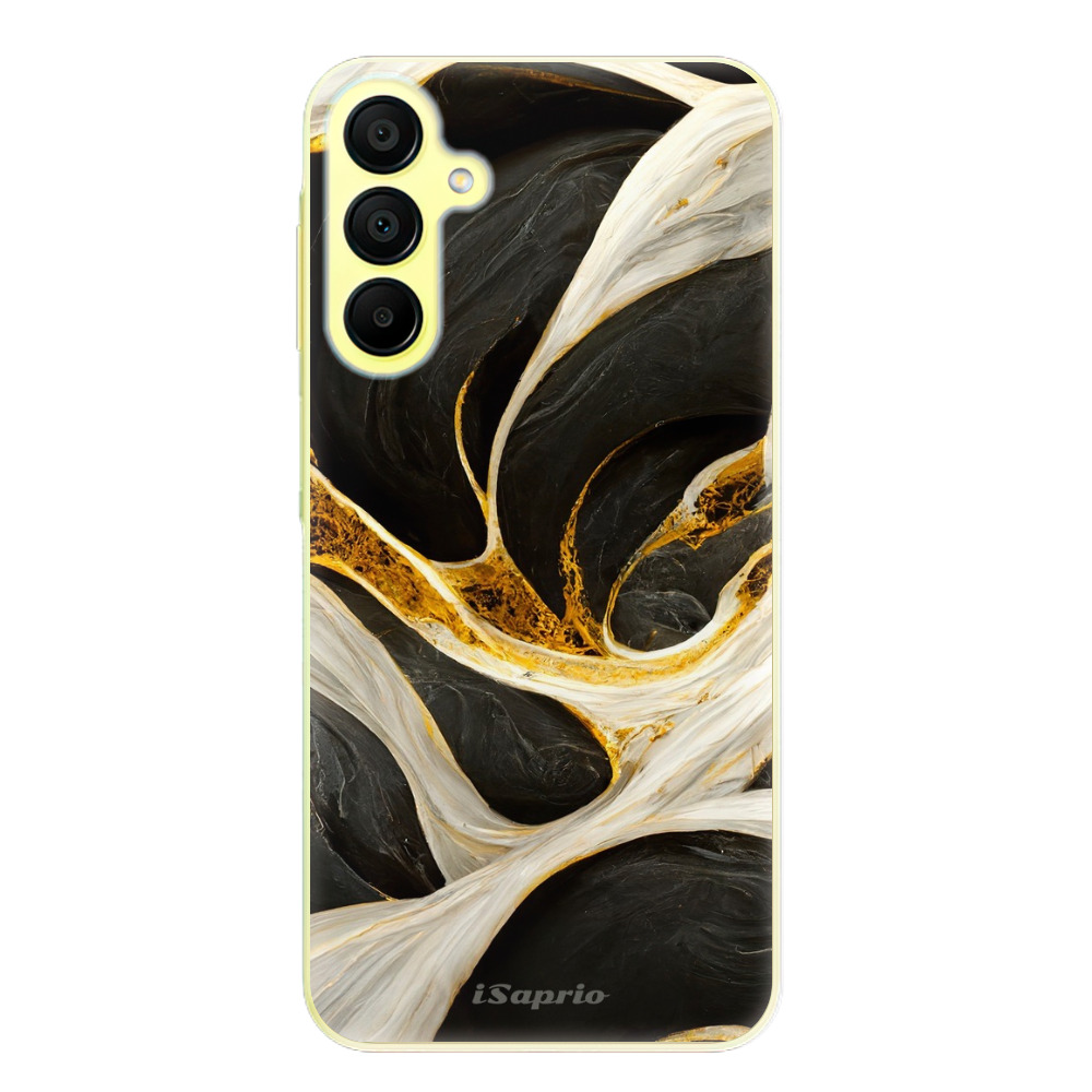 Silikonové odolné pouzdro iSaprio Black and Gold - Samsung Galaxy A15 / A15 5G (Odolný silikonový kryt, obal, pouzdro iSaprio Black and Gold na mobil Samsung Galaxy A15 / A15 5G)