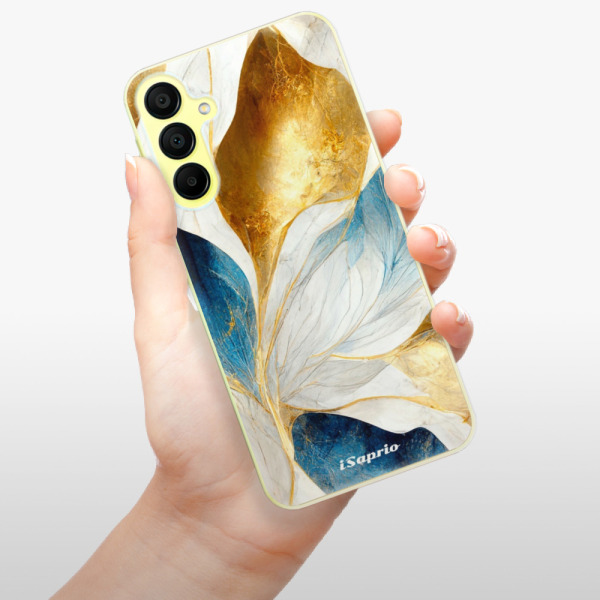 Silikonové pouzdro iSaprio - Samsung Galaxy A15 / A15 5G - Blue Leaves
