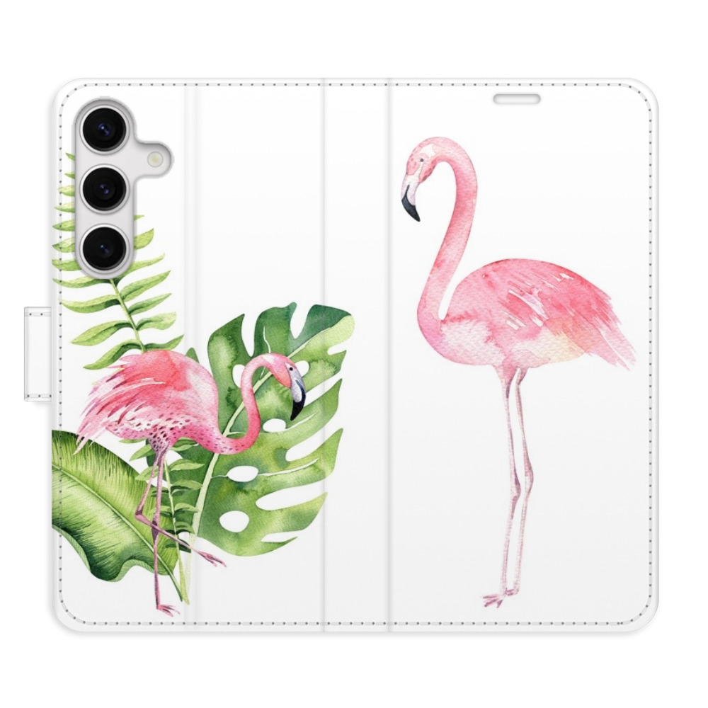 Flipové pouzdro iSaprio - Flamingos - Samsung Galaxy S24