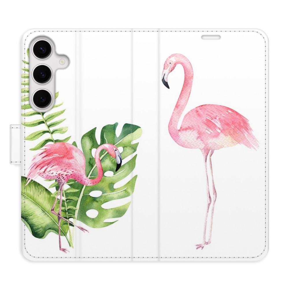 Flipové pouzdro iSaprio - Flamingos - Samsung Galaxy S24+