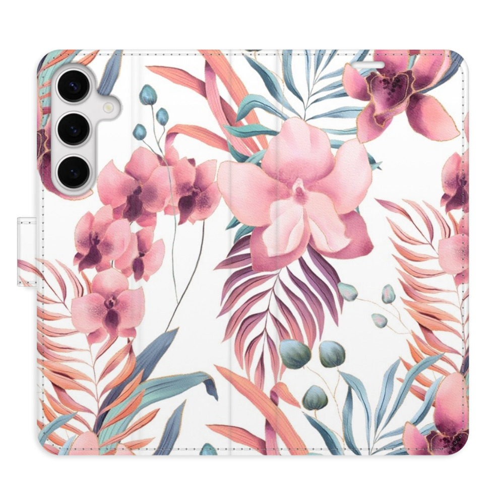 Flipové pouzdro iSaprio - Pink Flowers 02 - Samsung Galaxy S24+