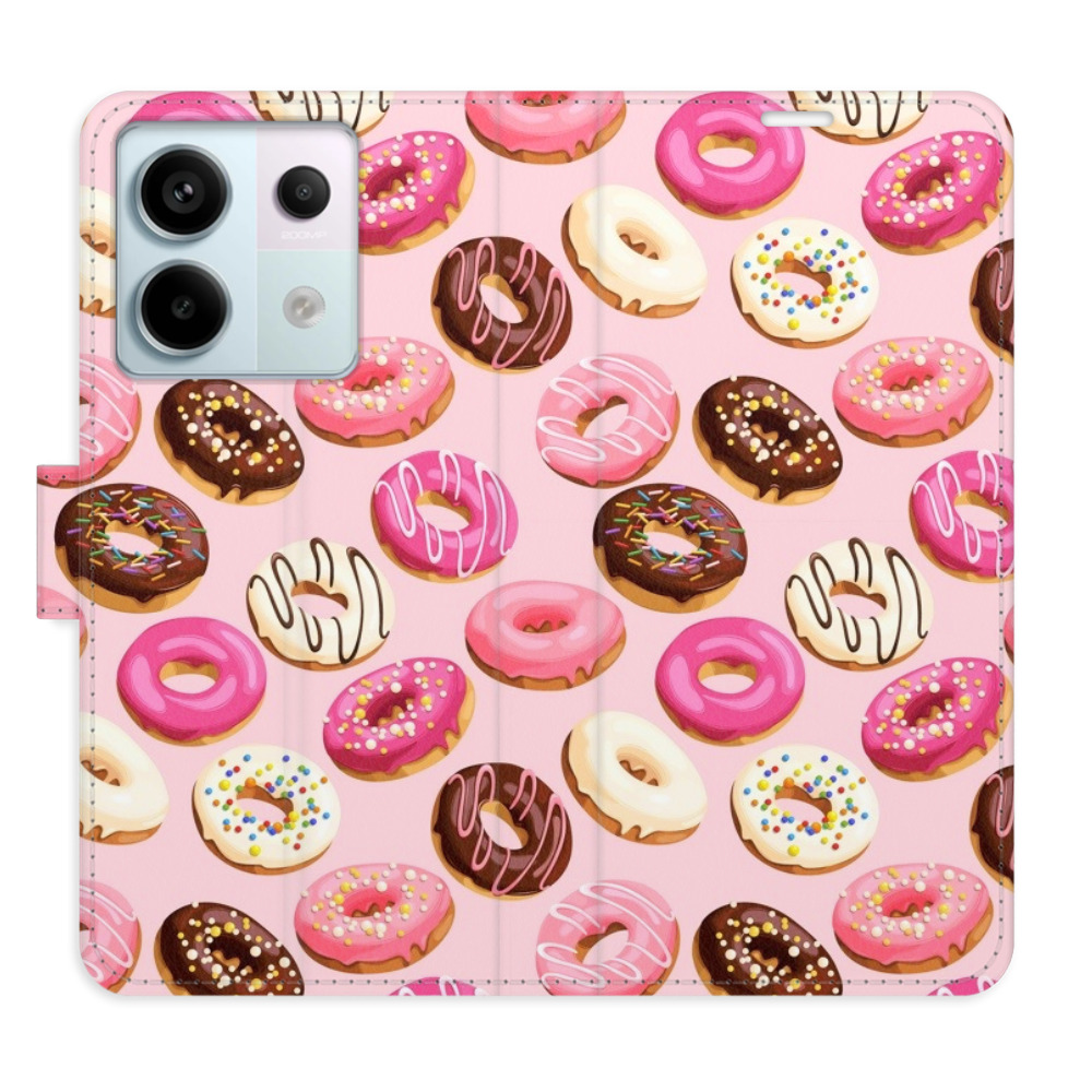 Flip pouzdro iSaprio - Donuts Pattern 03 - Xiaomi Redmi Note 13 Pro 5G / Poco X6 5G s kapsičkami na karty (Flip knížkové pouzdro, kryt, obal iSaprio s přihrádkami na karty a motivem Donuts Pattern 03 pro mobil Xiaomi Redmi Note 13 Pro 5G / Poco X6 5G)