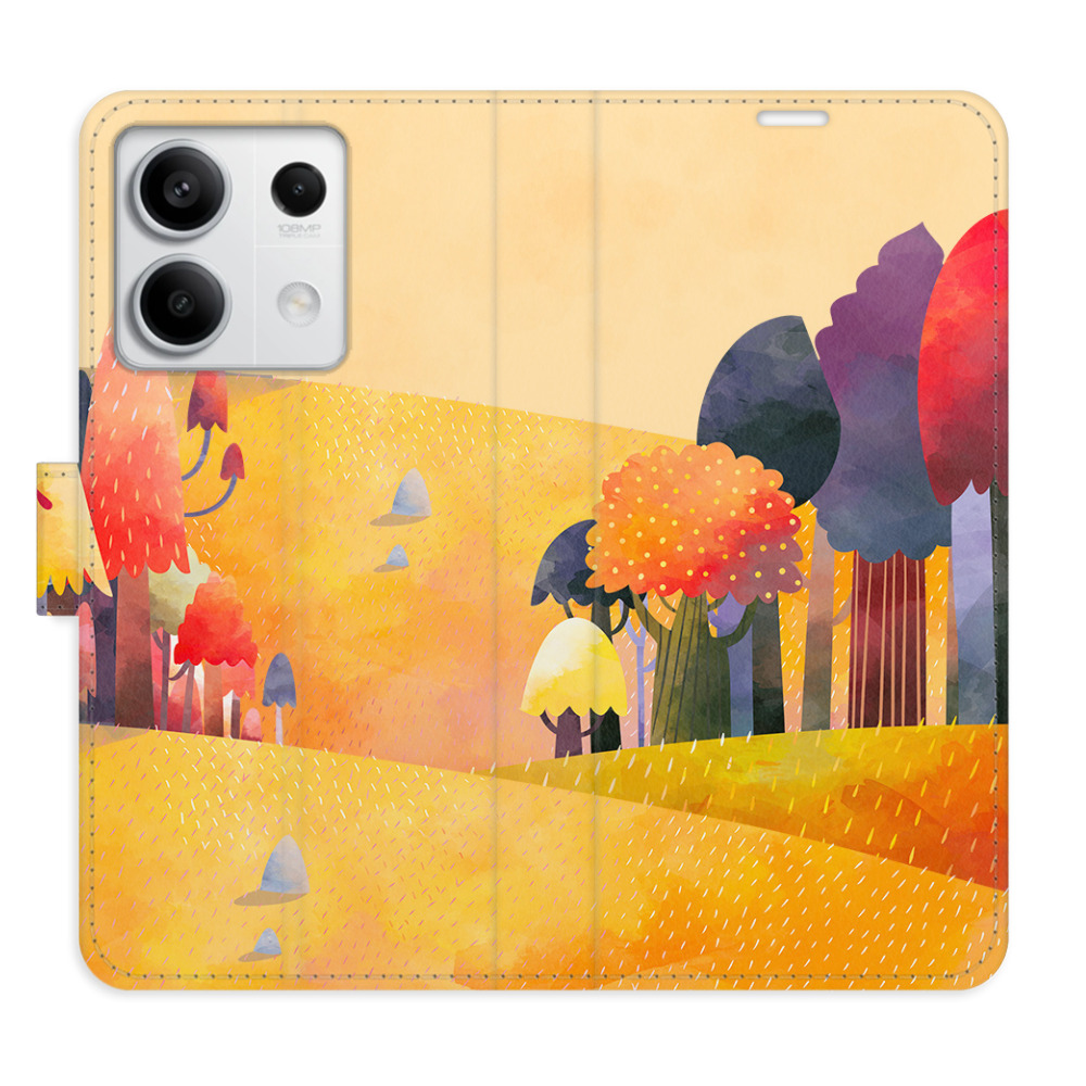 Flip pouzdro iSaprio - Autumn Forest - Xiaomi Redmi Note 13 5G s kapsičkami na karty (Flip knížkové pouzdro, kryt, obal iSaprio s přihrádkami na karty a motivem Autumn Forest pro mobil Xiaomi Redmi Note 13 5G)