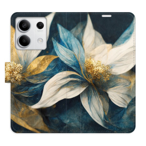 Flip pouzdro iSaprio - Xiaomi Redmi Note 13 5G - Gold Flowers - kapsičky na karty