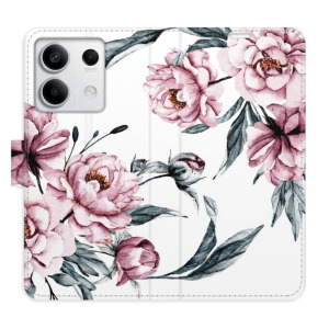 Flip pouzdro iSaprio - Xiaomi Redmi Note 13 5G - Pink Flowers - kapsičky na karty