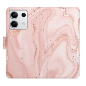Flip pouzdro iSaprio - Xiaomi Redmi Note 13 5G - RoseGold Marble - kapsičky na karty
