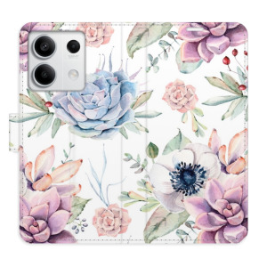 Flip pouzdro iSaprio - Xiaomi Redmi Note 13 5G - Succulents Pattern - kapsičky na karty