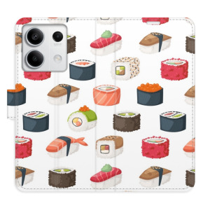 Flip pouzdro iSaprio - Xiaomi Redmi Note 13 5G - Sushi Pattern 02 - kapsičky na karty