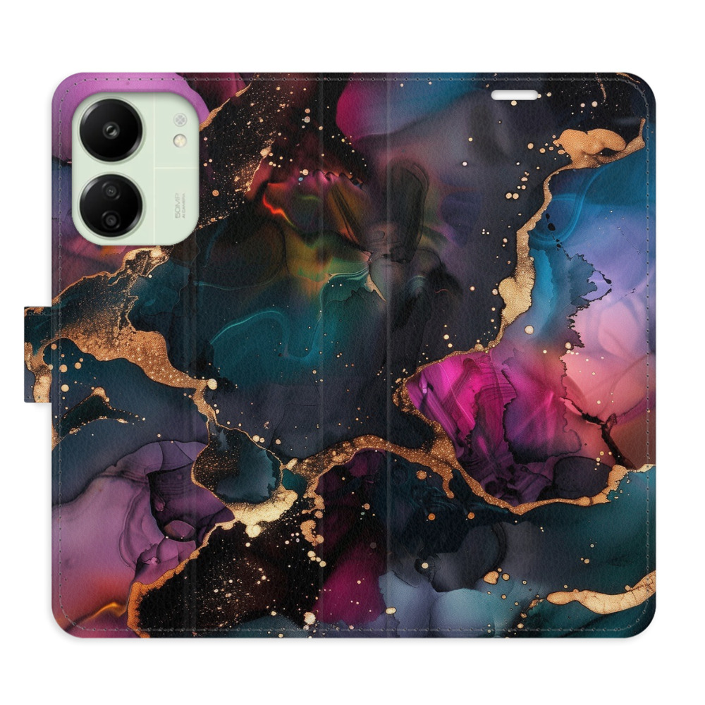 Flip pouzdro iSaprio - Xiaomi Redmi 13C / Poco C65 - Dark Marble - kapsičky na karty