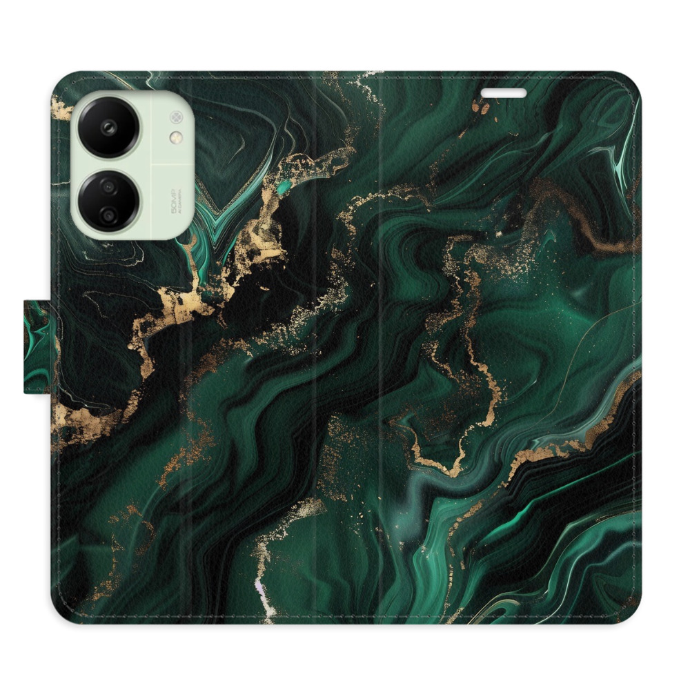 Flip pouzdro iSaprio - Xiaomi Redmi 13C / Poco C65 - Emerald 02 - kapsičky na karty