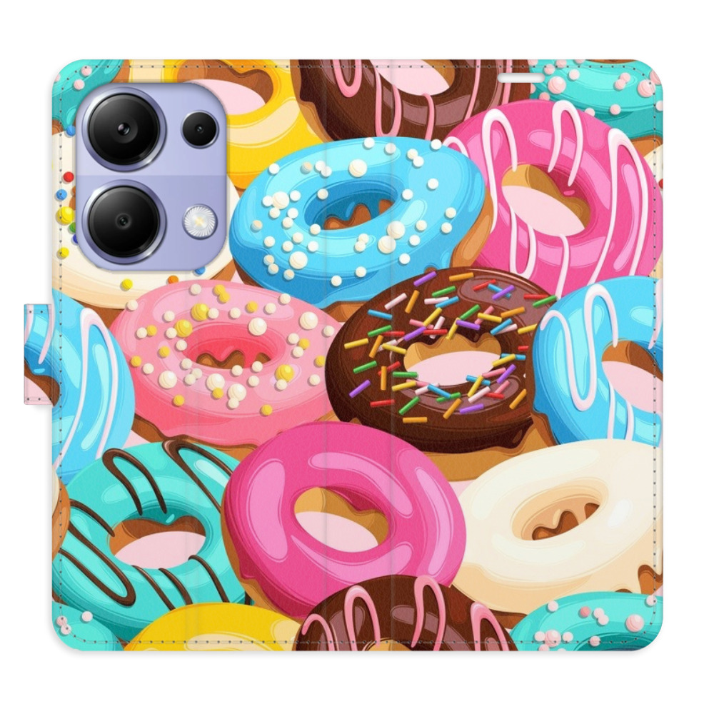 Flip pouzdro iSaprio - Donuts Pattern 02 - Xiaomi Redmi Note 13 Pro 4G / Poco M6 Pro 4G s kapsičkami na karty (Flip knížkové pouzdro, kryt, obal iSaprio s přihrádkami na karty a motivem Donuts Pattern 02 pro mobil Xiaomi Redmi Note 13 Pro 4G / Poco M6 Pro