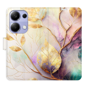 Flip pouzdro iSaprio - Xiaomi Redmi Note 13 Pro 4G / Poco M6 Pro 4G - Gold Leaves 02 - kapsičky na karty