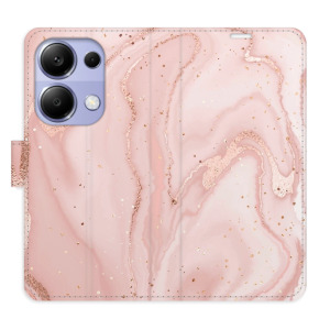 Flip pouzdro iSaprio - Xiaomi Redmi Note 13 Pro 4G / Poco M6 Pro 4G - RoseGold Marble - kapsičky na karty