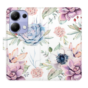 Flip pouzdro iSaprio - Xiaomi Redmi Note 13 Pro 4G / Poco M6 Pro 4G - Succulents Pattern - kapsičky na karty