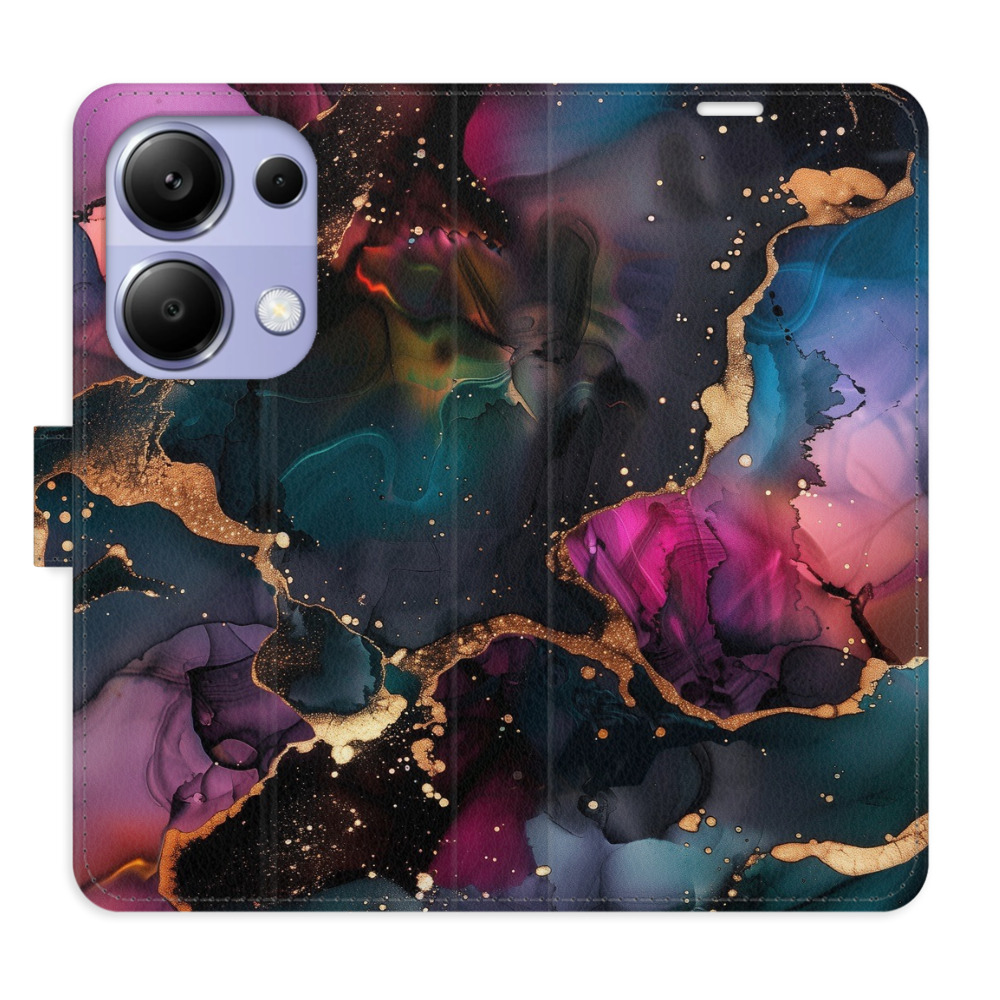 Flip pouzdro iSaprio - Xiaomi Redmi Note 13 Pro 4G / Poco M6 Pro 4G - Dark Marble - kapsičky na karty