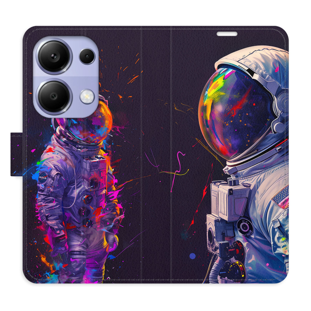 Flip pouzdro iSaprio - Xiaomi Redmi Note 13 Pro 4G / Poco M6 Pro 4G - Neon Astronaut 02 - kapsičky na karty