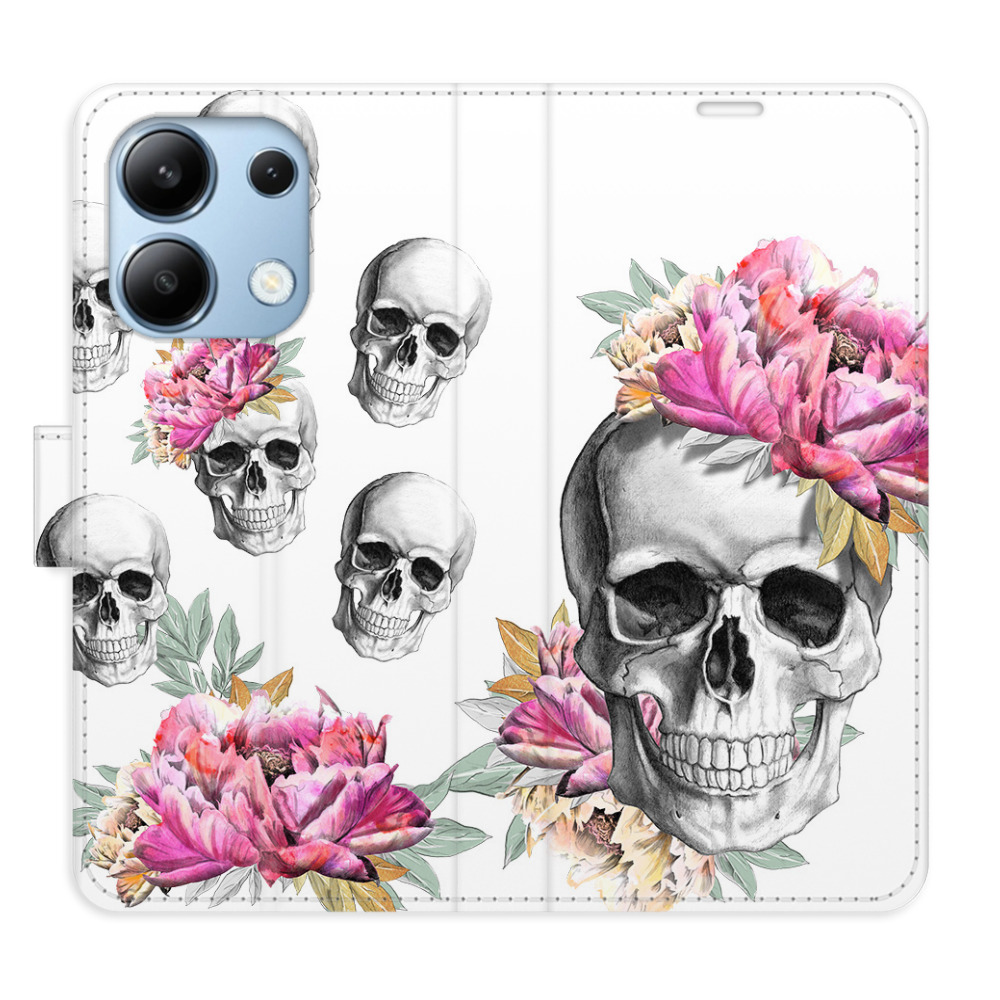 Flip pouzdro iSaprio - Crazy Skull - Xiaomi Redmi Note 13 4G s kapsičkami na karty (Flip knížkové pouzdro, kryt, obal iSaprio s přihrádkami na karty a motivem Crazy Skull pro mobil Xiaomi Redmi Note 13 4G)