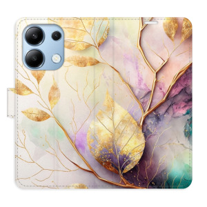 Flip pouzdro iSaprio - Xiaomi Redmi Note 13 4G - Gold Leaves 02 - kapsičky na karty