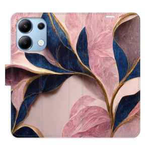 Flip pouzdro iSaprio - Xiaomi Redmi Note 13 4G - Pink Leaves - kapsičky na karty