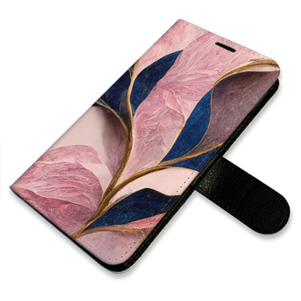Flip pouzdro iSaprio - Xiaomi Redmi Note 13 4G - Pink Leaves - kapsičky na karty