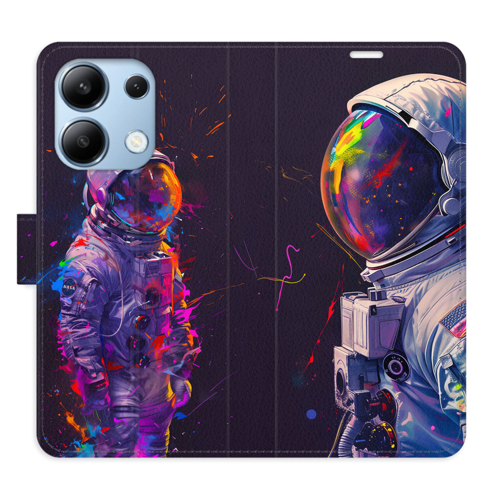 Flip pouzdro iSaprio - Xiaomi Redmi Note 13 4G - Neon Astronaut 02 - kapsičky na karty