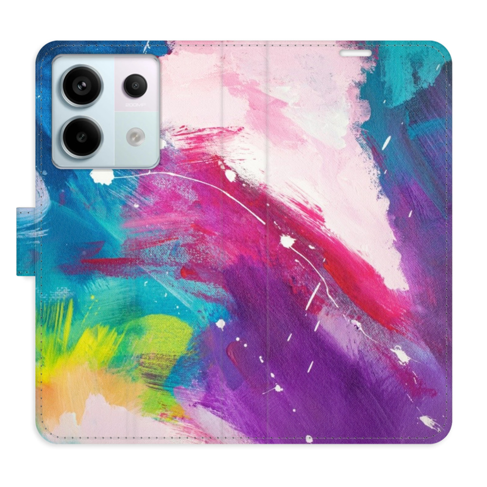 Flip pouzdro iSaprio - Abstract Paint 05 - Xiaomi Redmi Note 13 Pro Plus 5G s kapsičkami na karty (Flip knížkové pouzdro, kryt, obal iSaprio s přihrádkami na karty a motivem Abstract Paint 05 pro mobil Xiaomi Redmi Note 13 Pro Plus 5G)