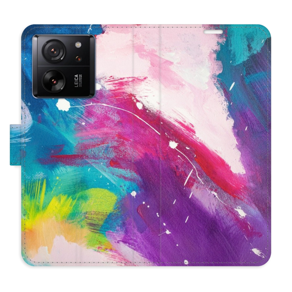 Flip pouzdro iSaprio - Abstract Paint 05 - Xiaomi 13T / 13T Pro s kapsičkami na karty (Flip knížkové pouzdro, kryt, obal iSaprio s přihrádkami na karty a motivem Abstract Paint 05 pro mobil Xiaomi 13T / 13T Pro)