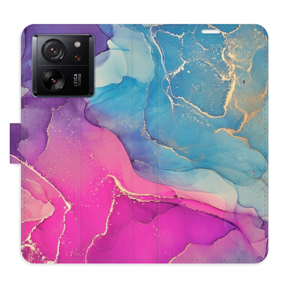 Flip pouzdro iSaprio - Colour Marble 02 - Xiaomi 13T / 13T Pro s kapsičkami na karty (Flip knížkové pouzdro, kryt, obal iSaprio s přihrádkami na karty a motivem Colour Marble 02 pro mobil Xiaomi 13T / 13T Pro)