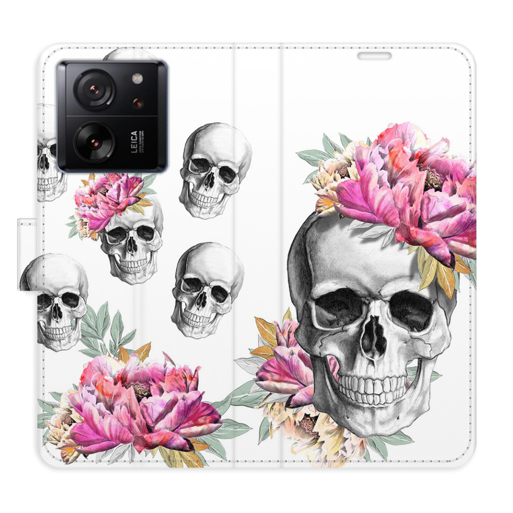 Flip pouzdro iSaprio - Crazy Skull - Xiaomi 13T / 13T Pro s kapsičkami na karty (Flip knížkové pouzdro, kryt, obal iSaprio s přihrádkami na karty a motivem Crazy Skull pro mobil Xiaomi 13T / 13T Pro)