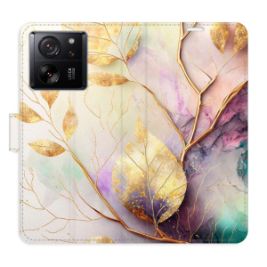 Flip pouzdro iSaprio - Xiaomi 13T / 13T Pro - Gold Leaves 02 - kapsičky na karty