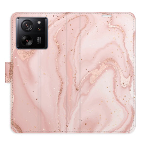Flip pouzdro iSaprio - Xiaomi 13T / 13T Pro - RoseGold Marble - kapsičky na karty