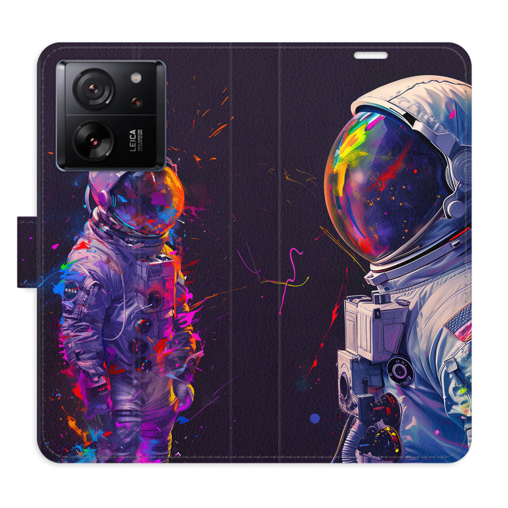 Flip pouzdro iSaprio - Xiaomi 13T / 13T Pro - Neon Astronaut 02 - kapsičky na karty