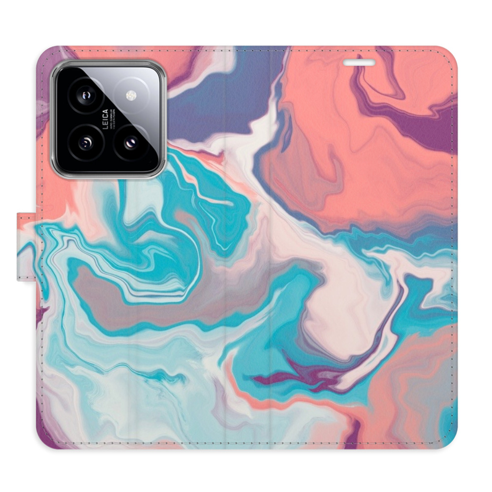 Flip pouzdro iSaprio - Abstract Paint 06 - Xiaomi 14 s kapsičkami na karty (Flip knížkové pouzdro, kryt, obal iSaprio s přihrádkami na karty a motivem Abstract Paint 06 pro mobil Xiaomi 14)