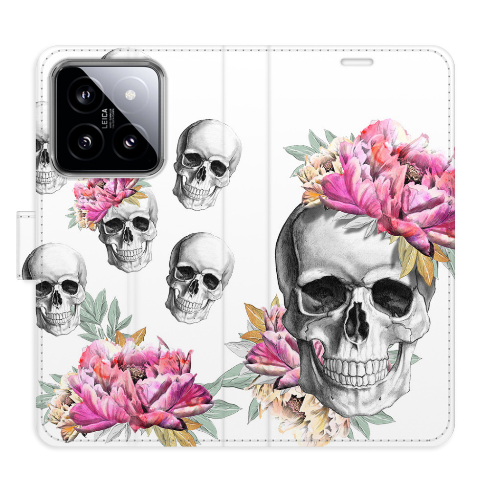 Flip pouzdro iSaprio - Crazy Skull - Xiaomi 14 s kapsičkami na karty (Flip knížkové pouzdro, kryt, obal iSaprio s přihrádkami na karty a motivem Crazy Skull pro mobil Xiaomi 14)