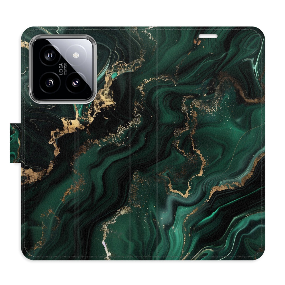 Flip pouzdro iSaprio - Xiaomi 14 - Emerald 02 - kapsičky na karty
