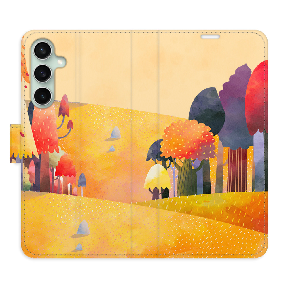 Flip pouzdro iSaprio - Autumn Forest - Samsung Galaxy S23 FE s kapsičkami na karty (Flip knížkové pouzdro, kryt, obal iSaprio s přihrádkami na karty a motivem Autumn Forest pro mobil Samsung Galaxy S23 FE)