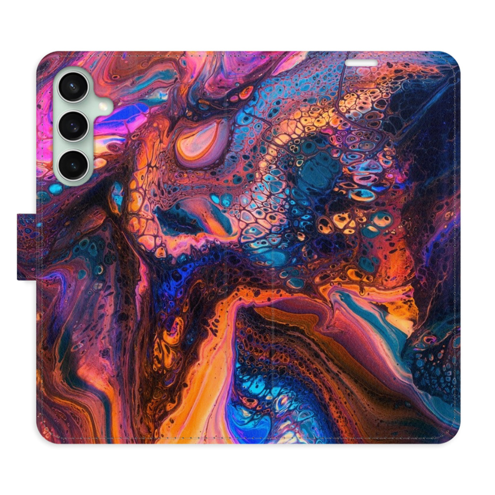 Flip pouzdro iSaprio - Magical Paint - Samsung Galaxy S23 FE s kapsičkami na karty (Flip knížkové pouzdro, kryt, obal iSaprio s přihrádkami na karty a motivem Magical Paint pro mobil Samsung Galaxy S23 FE)