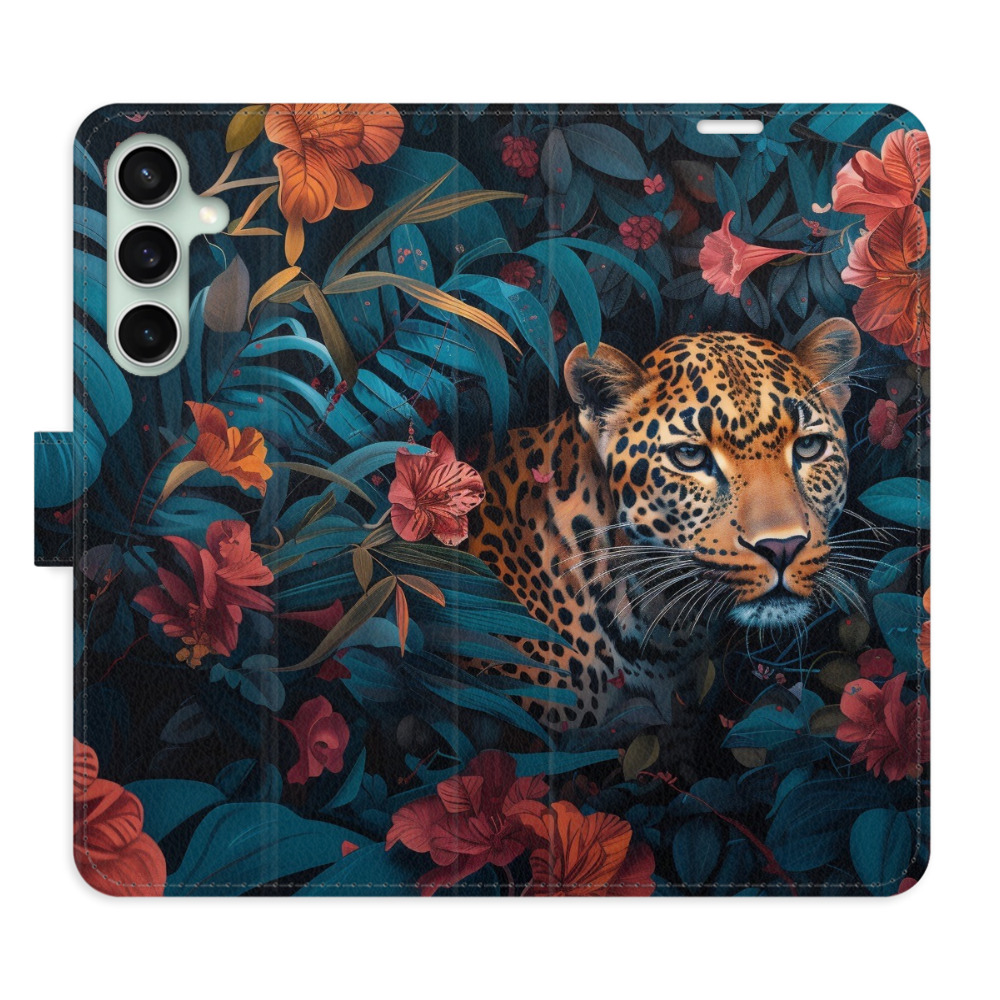 Flip pouzdro iSaprio - Samsung Galaxy S23 FE - Flower Jaguar 02 - kapsičky na karty