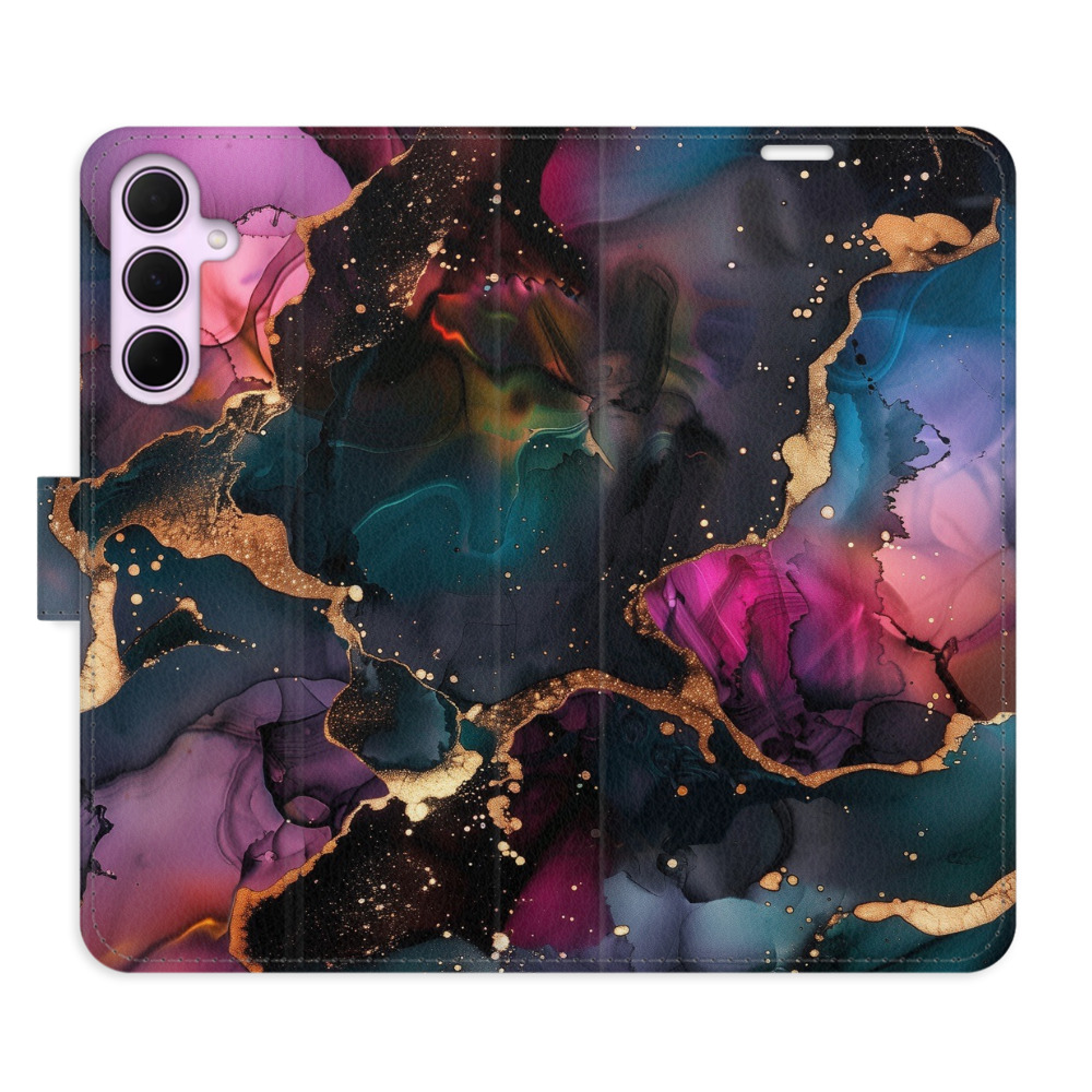 Flip pouzdro iSaprio - Samsung Galaxy A55 5G - Dark Marble - kapsičky na karty