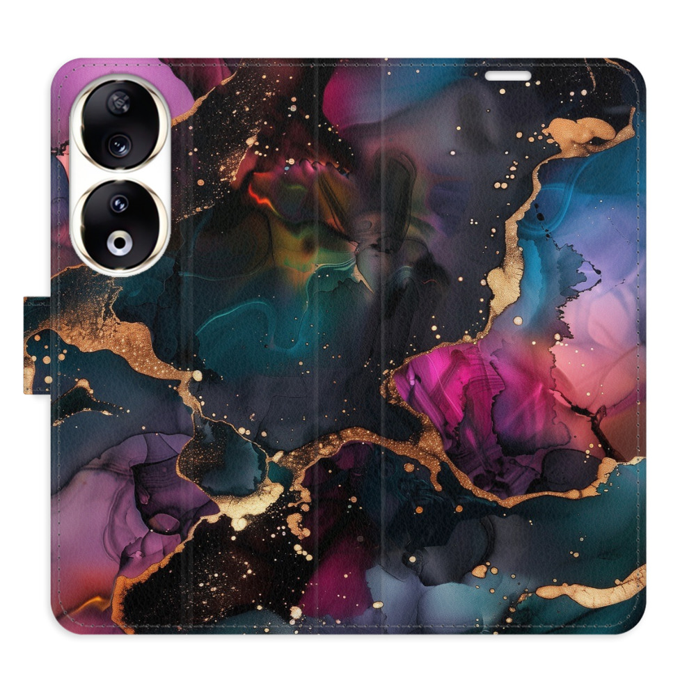 Flip pouzdro iSaprio - Honor 90 5G - Dark Marble - kapsičky na karty