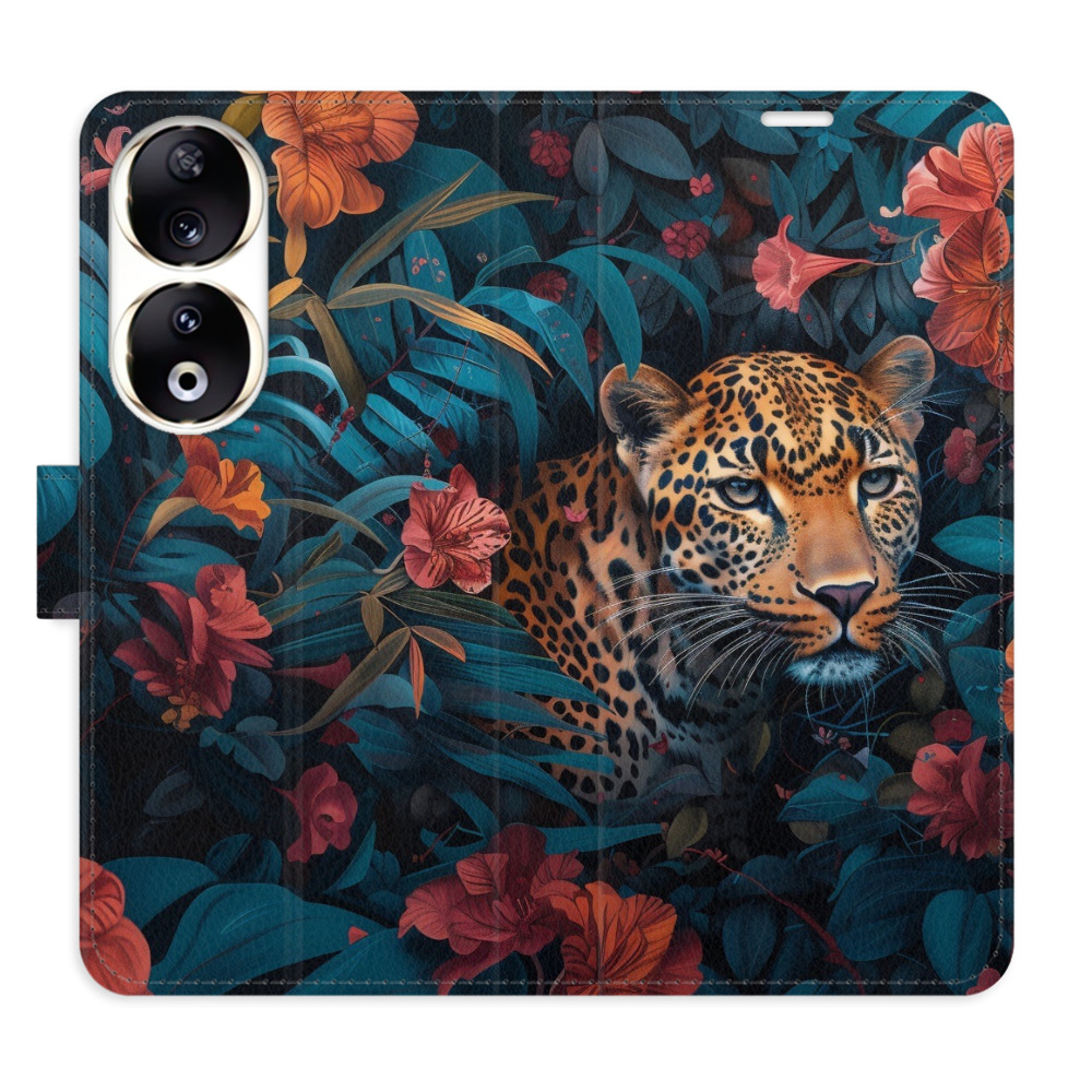 Flip pouzdro iSaprio - Honor 90 5G - Flower Jaguar 02 - kapsičky na karty