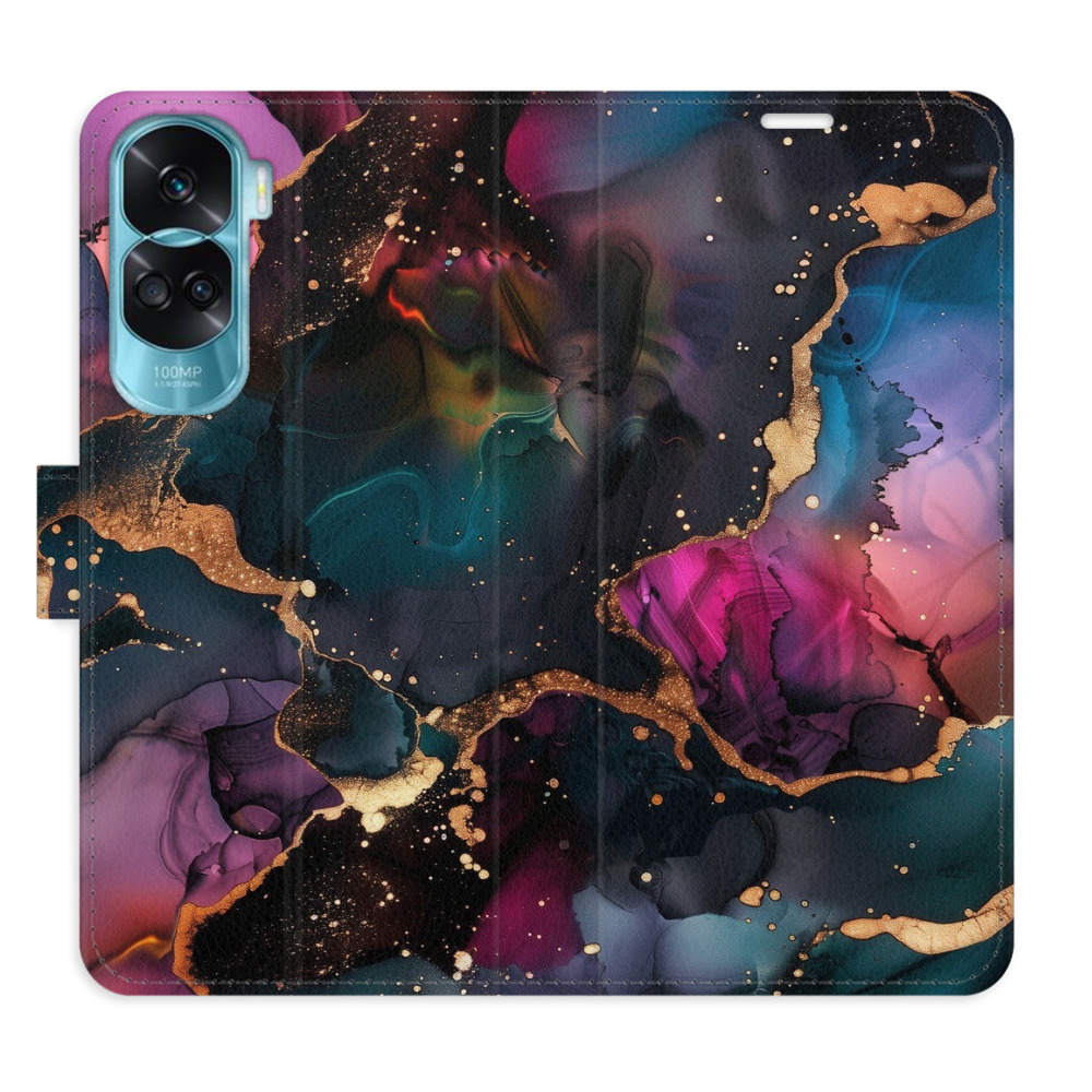 Flip pouzdro iSaprio - Honor 90 Lite 5G - Dark Marble - kapsičky na karty