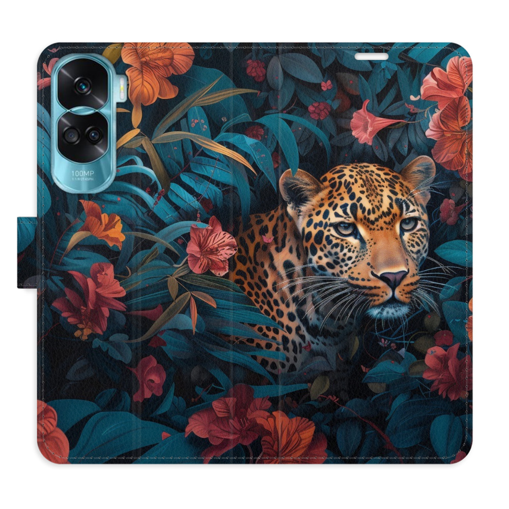 Flip pouzdro iSaprio - Honor 90 Lite 5G - Flower Jaguar 02 - kapsičky na karty