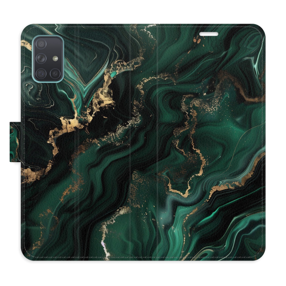 Flip pouzdro iSaprio - Samsung Galaxy A71 - Emerald 02 - kapsičky na karty
