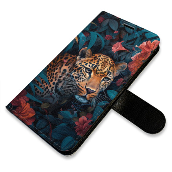 Flip pouzdro iSaprio - Samsung Galaxy A71 - Flower Jaguar 02 - kapsičky na karty