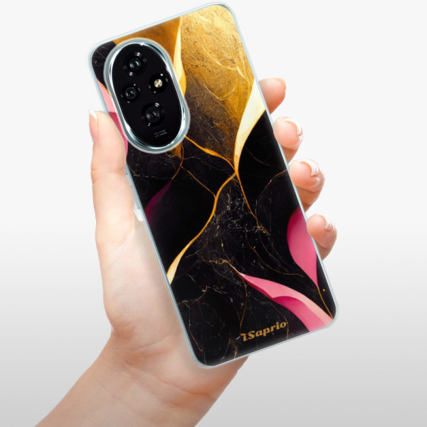 Silikonové pouzdro iSaprio - Honor 200 - Gold Pink Marble