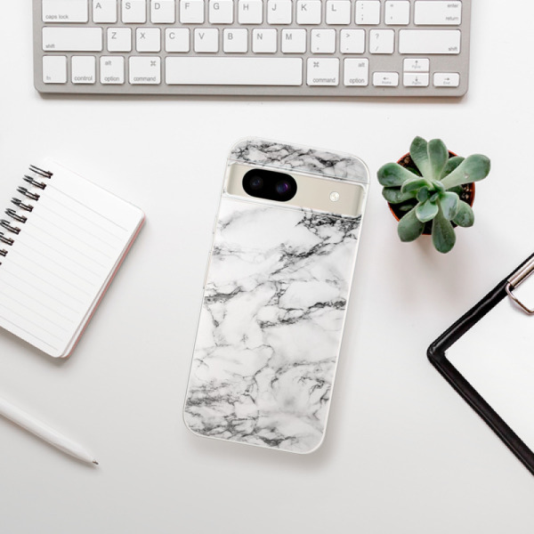 Silikonové pouzdro iSaprio - Google Pixel 8a - White Marble 01